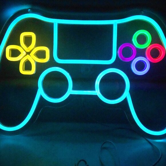 Neon Video Game Pad Controller Sign LED Sign for Gamer Room-USB Powered-NEW - Picture 1 of 5